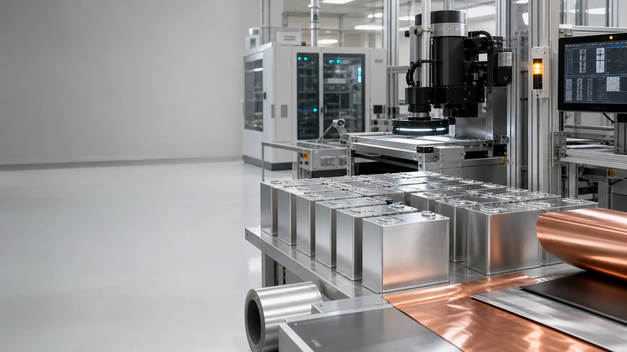 Prismatic battery cells and inspection equipment in a manufacturing environment